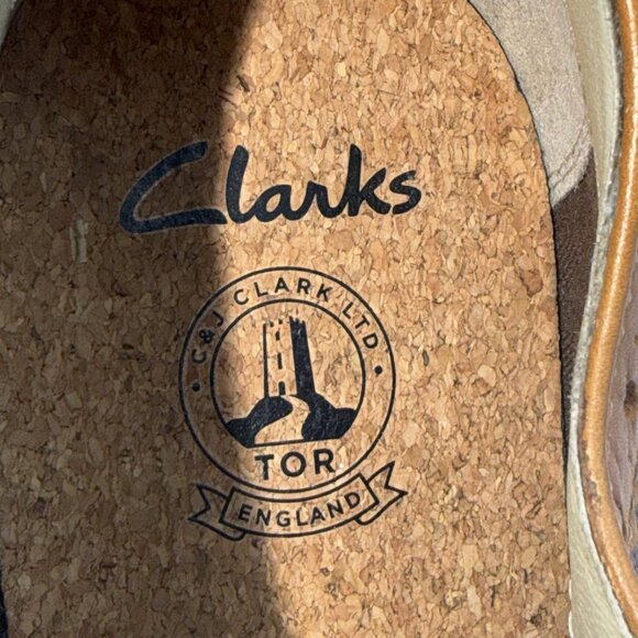 Clarks TOR England Men Size 8 Darby Limit Wingtip Oxford Shoes Blue Denim Tan - Picture 10 of 11